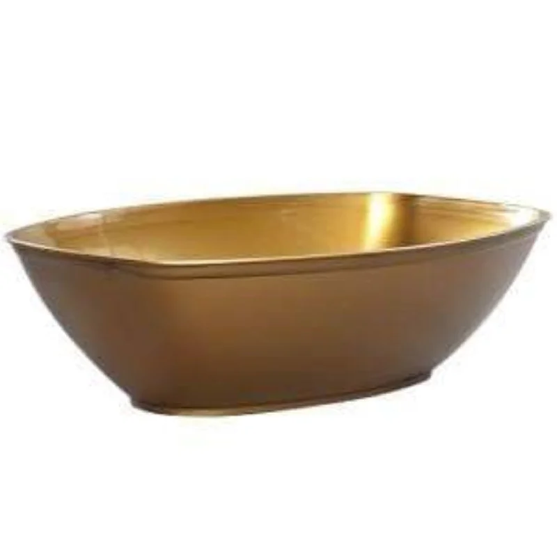 high-quality dinnerware for dinner parties-80 oz Gold Plastic Oval Luau Bowl