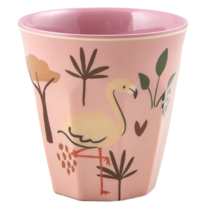 unique coffee mugs with artistic designs-RICE Pink Jungle Animal Print Small Melamine Childrens Cup