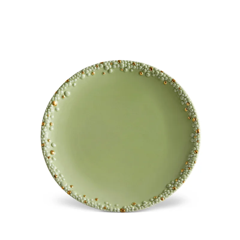 elegant dinnerware for small intimate dinners-Haas Mojave Dinner Plate - Matcha + Gold