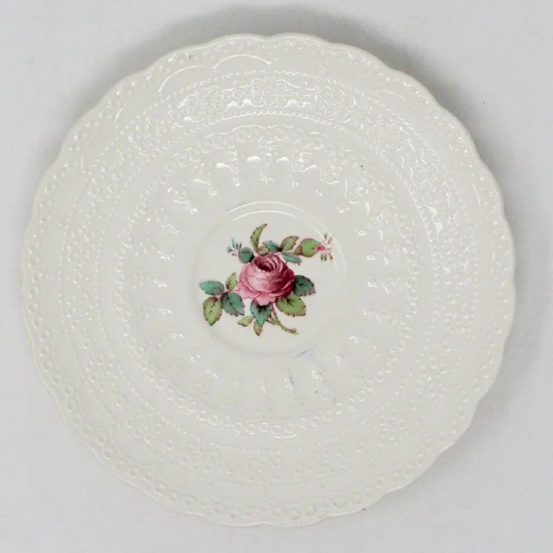 dinnerware set for hosting special celebrations-Saucers, Spode Copeland, Billingsley Rose, English Earthenware, Vintage