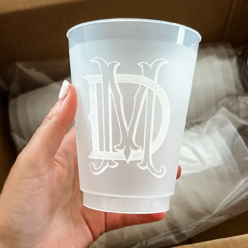 high-quality coffee mugs for outdoor activities-Custom White Ink Frosted Party Cup Favors