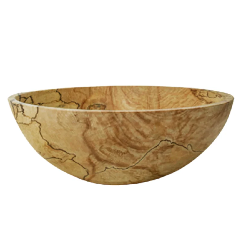 stackable dinner plates for easy storage-Classic Round Spalted Maple Bowl