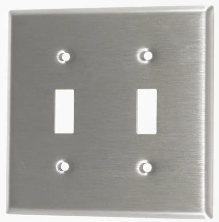 modern dinnerware for special occasions-Leviton 004-84009-04 Stainless Steel 2-Gang Double Toggle Wallplate