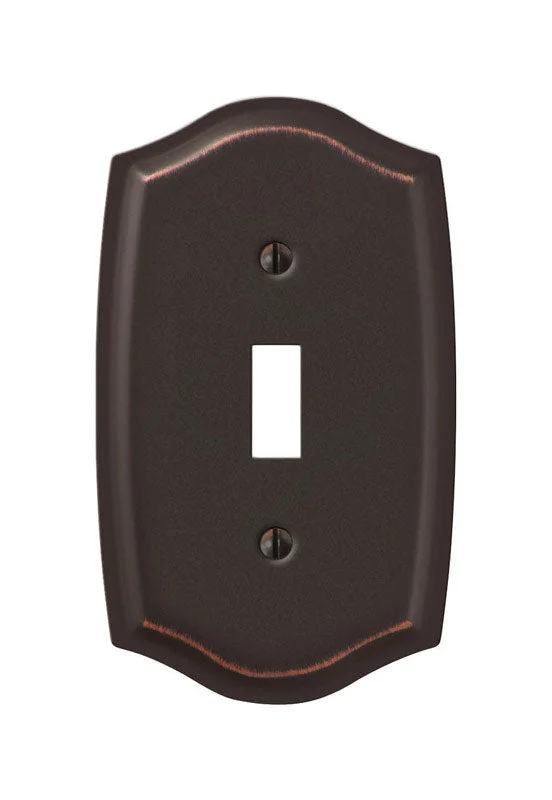 luxury dinnerware for holiday entertaining-Amerelle  Sonoma  Aged Bronze  1 gang Stamped Steel  Toggle  Wall Plate  1 pk