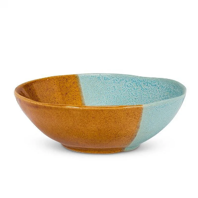 stylish dinner plates for contemporary homes-Blue And Brown Bowl