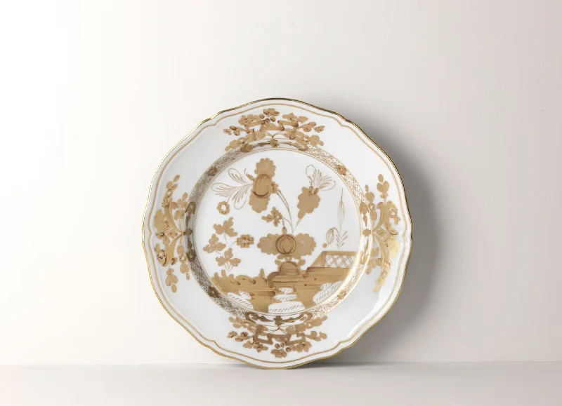 disposable dinner plates for holiday parties-Ginori Oriente Italiano Flat Dinner Plate - Aurum