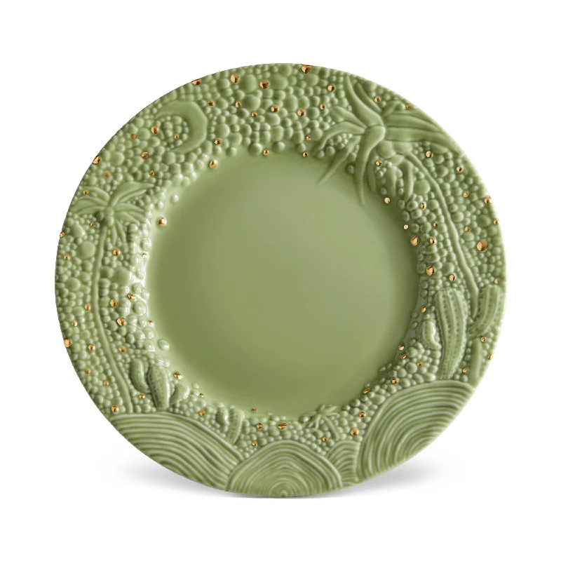 casual dinner plates with classic design-Haas Mojave Desert Charger - Matcha + Gold