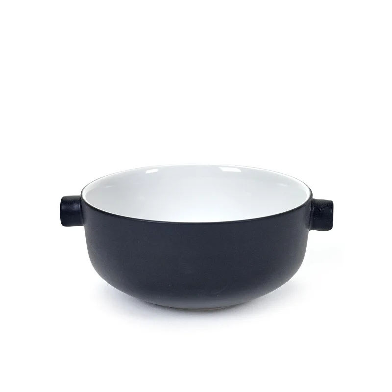 dinnerware for picnics, barbecues, and gatherings-Saladbowl D22,4 H9,5 Black/White- A