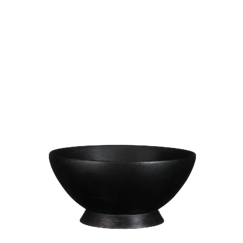 rustic dinnerware for farmhouse-style meals-Pompeo Bowl Black 7.85"Dia- A - A