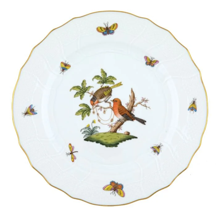 dinnerware set with modern geometric shapes-Herend Rothschild Bird Dinner Plate - #10