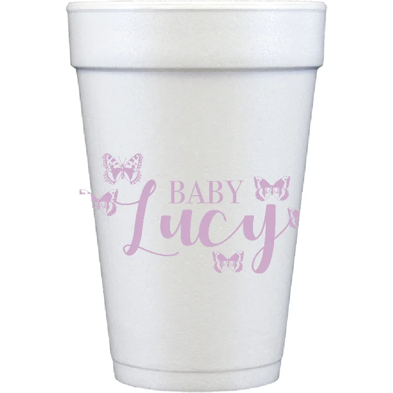 custom coffee mugs with names for birthday gifts-butterflies | styrofoam cups