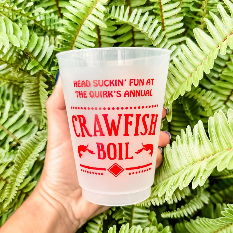 custom travel mugs for outdoor activities-Annual Crawfish Boil Shatterproof Cups