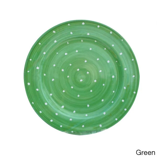 kids’ dinner plates with educational designs-Handmade 'Pallini' Polka Dot Salad Plate (Italy)