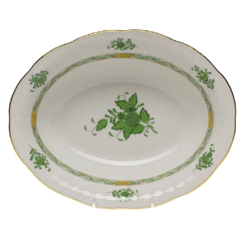 unique dinnerware for holiday meals-Chinese Bouquet Oval Vegetable Dish