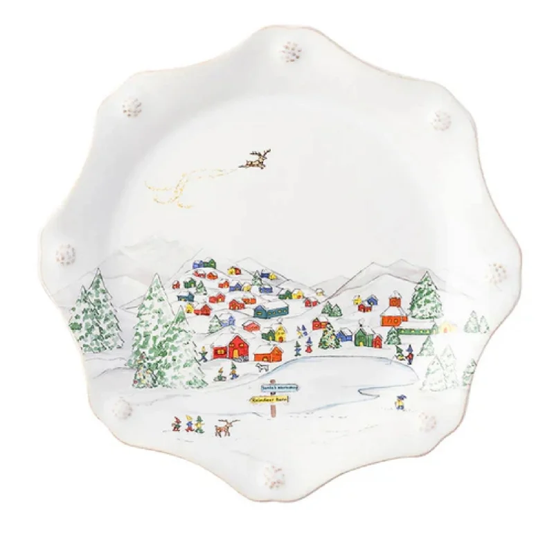 modern dinner plates with clean and simple designs-Juliska Berry & Thread North Pole Dessert/Salad Plate