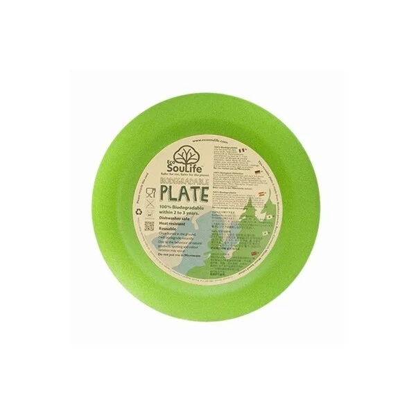 eco-friendly dinnerware for eco-conscious families-EcoSouLife Bamboo - Side Plate 20CM, Green