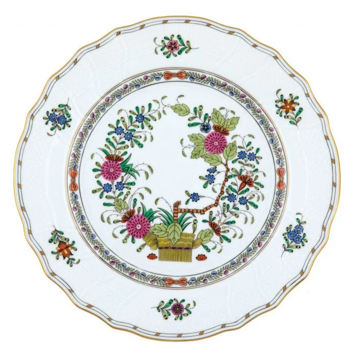 stylish dinner plates with vibrant colors-Herend Indian Basket Dinner Plate