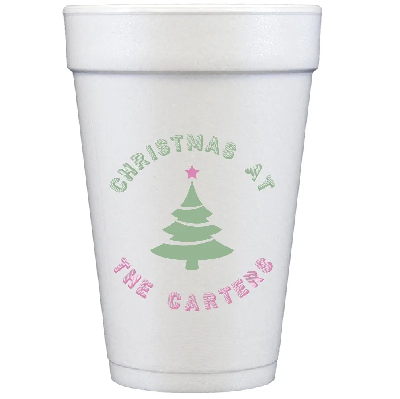 stylish coffee mugs for hot beverages-cute christmas tree | styrofoam cups