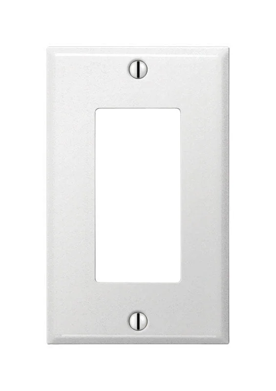 disposable dinnerware for casual outdoor events-Amerelle Contractor White 1 gang Stamped Steel Rocker Wall Plate 1 pk