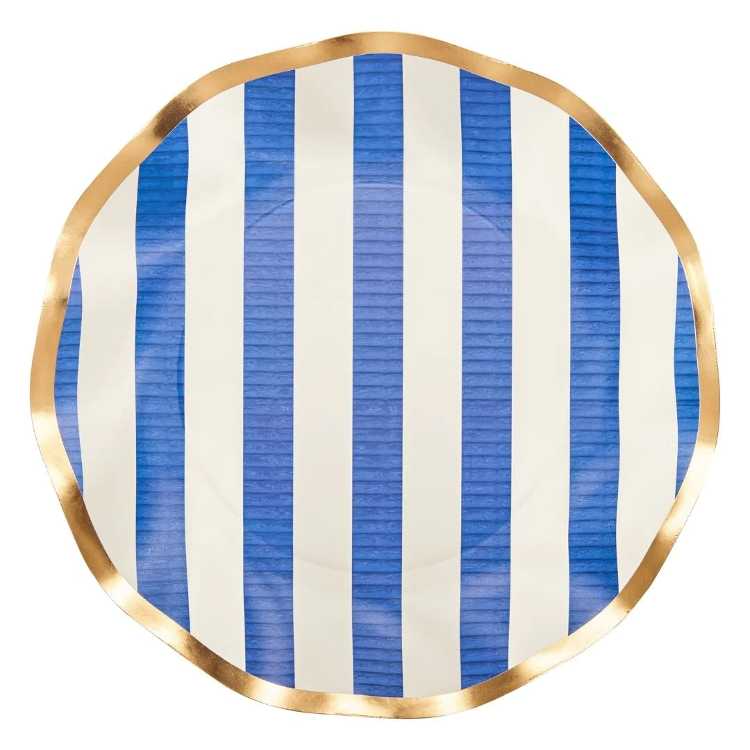 casual dinnerware for beach parties-Sophistiplate Wavy Salad Plate- Americana