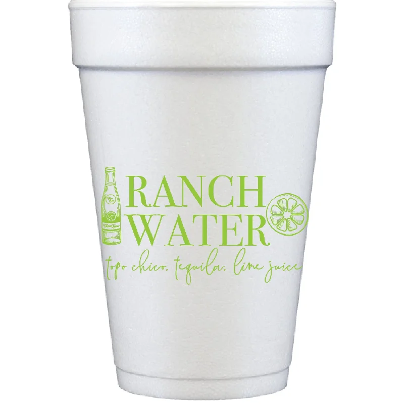 unique coffee mugs for gift baskets-ranch water | styrofoam cups