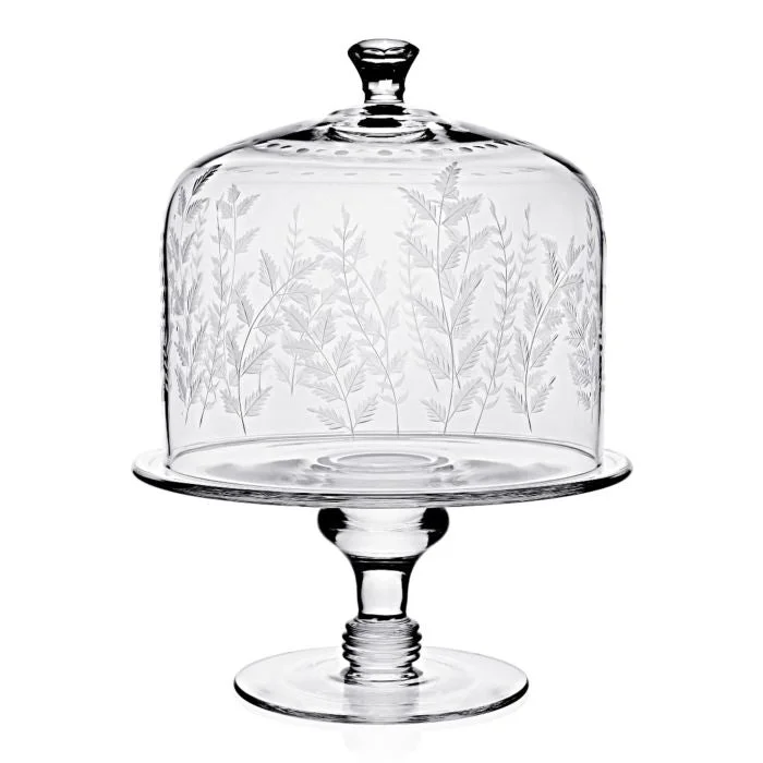 high-quality dinner plates for hosting parties-Fern Cake Dome & Stand