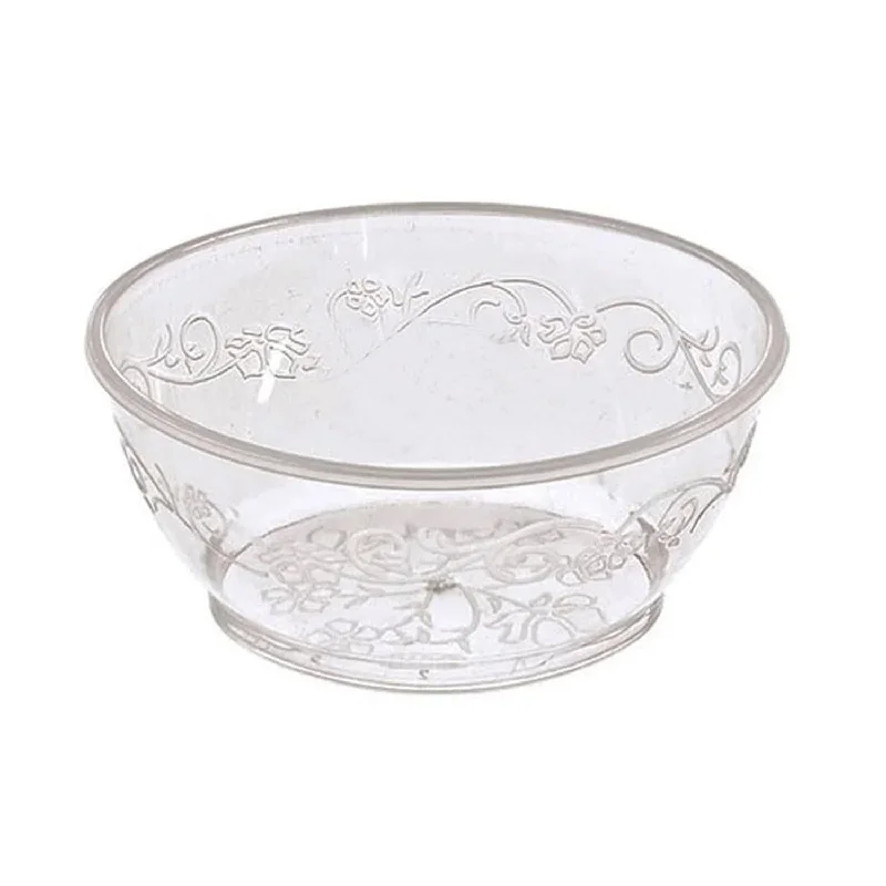 modern dinnerware for special occasions-BULK D'Vine Plastic Dessert Bowl Heavyweight Clear 6 oz