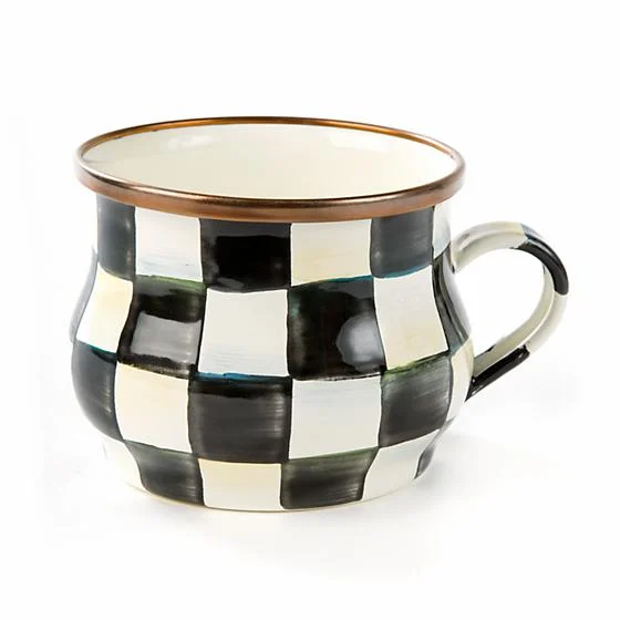 modern dinner plates for dinner parties-Courtly Check Enamel Teacup