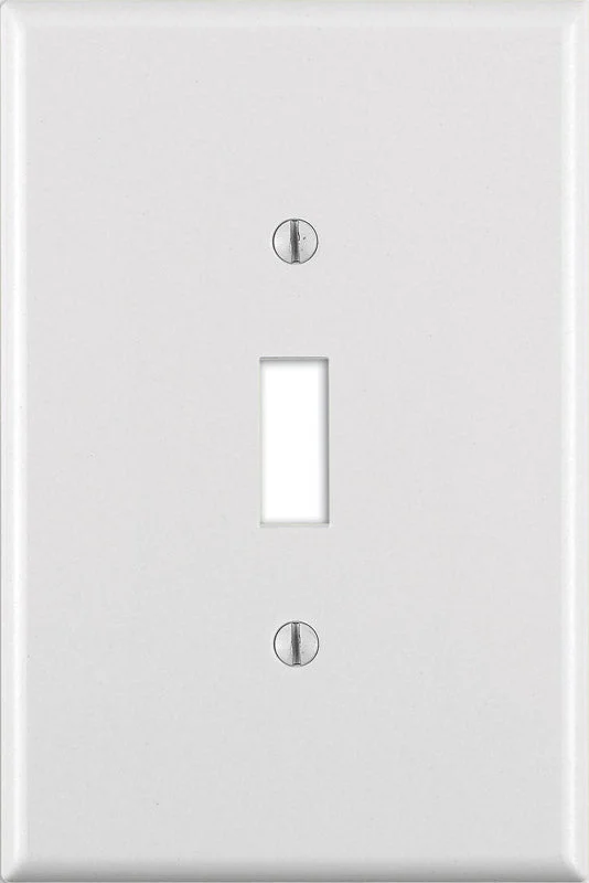 stylish dinnerware set for elegant dining-Leviton White 1 gang Thermoset Plastic Toggle Wall Plate 1 pk