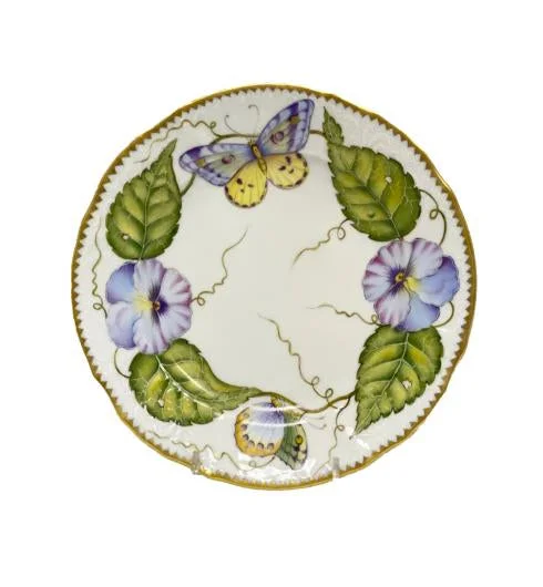 luxury dinner plates with custom designs-Pansy Garden Salad Plate by Anna Weatherley