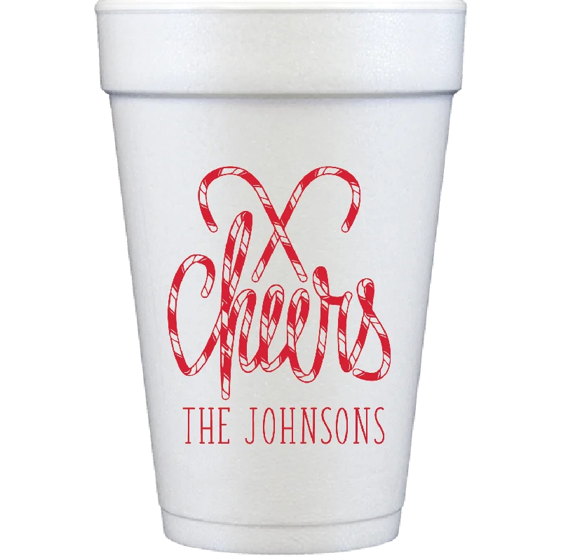 insulated coffee cups for cold beverages-candy cane cheers | styrofoam cups