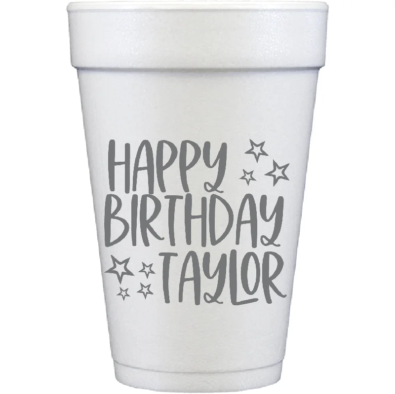 funny coffee mugs for tea drinkers-birthday stars | styrofoam cups