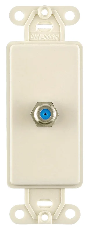 stylish dinnerware for outdoor celebrations-Leviton R86-40681-00t Light Almond Decora Wallplate Insert F-Connector