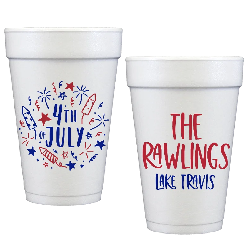 best coffee mugs for cold beverages-patriotic doodles | styrofoam cups