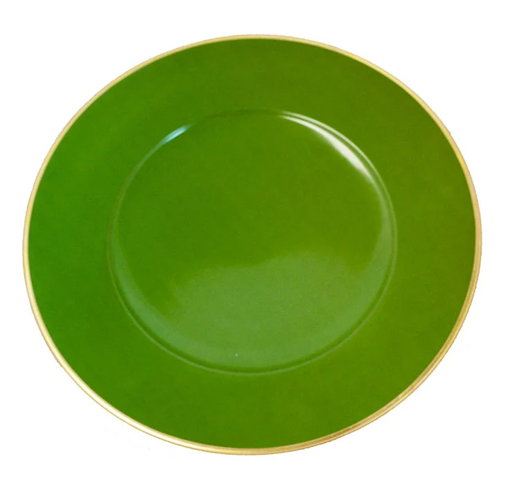 dinnerware set for large and casual events-Green Charger by Anna Weatherley