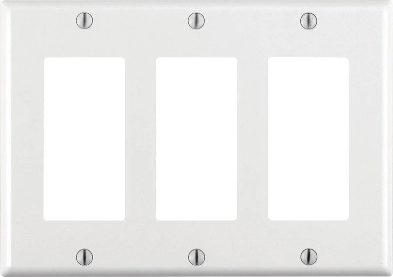 bamboo dinner plates for outdoor dining-Leviton White 3 gang Thermoset Plastic Decorator Wall Plate 1 pk