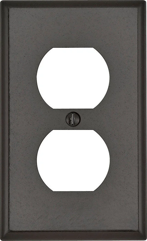 modern dinnerware for hosting dinner parties-Leviton Brown 1 gang Plastic Duplex Outlet Wall Plate 1 pk (Pack of 25)