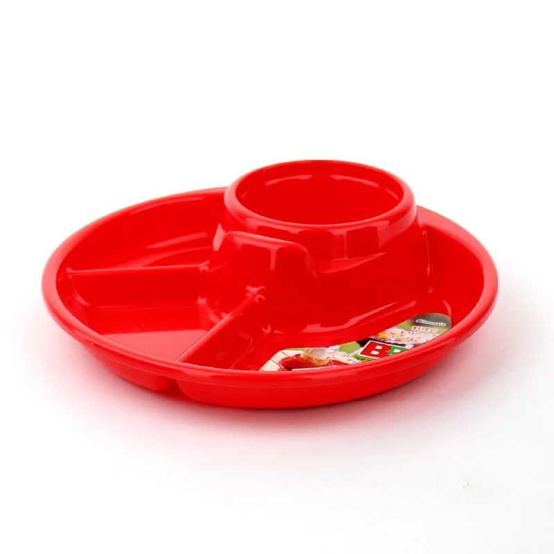 luxury dinnerware for holiday dinners-Plate (w/Drink Holder/Chopstick Rest/RD/21x21x4.6cm)