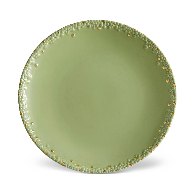 modern dinnerware with sleek lines and shapes-Haas Mojave Charger - Matcha + Gold