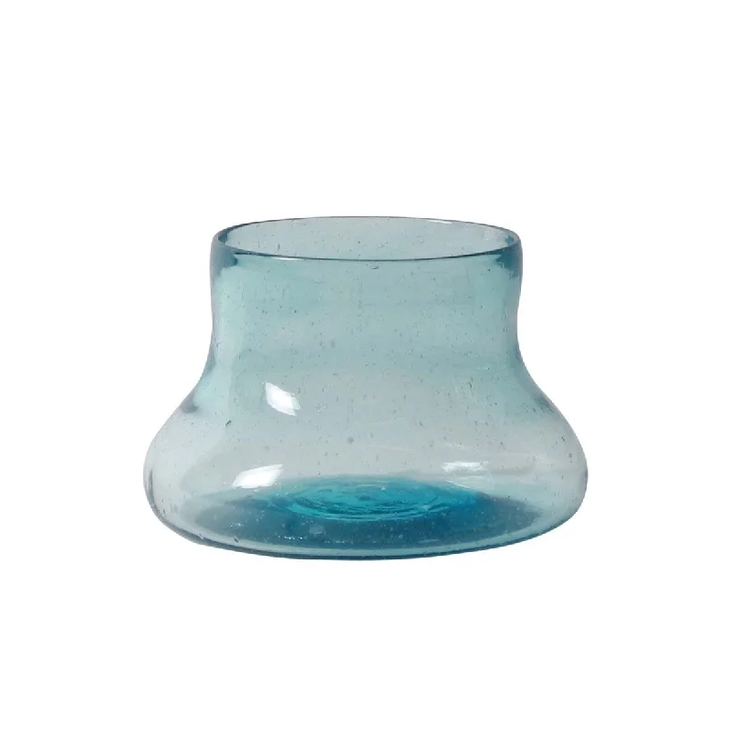 durable dinnerware for family meals-Cantel Glass Sm. Bowl Round Aqua- A