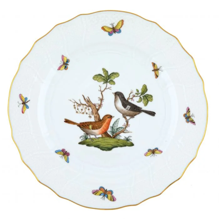 eco-friendly dinnerware for family dinners-Herend Rothschild Bird Dinner Plate - #5