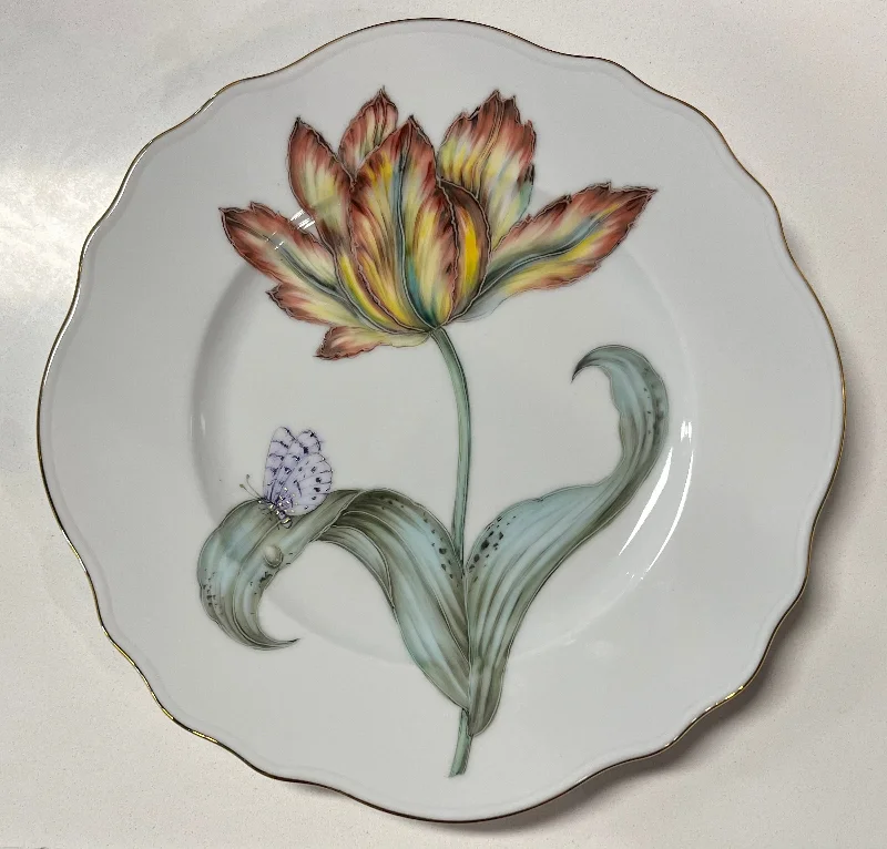 eco-friendly dinner plates for family holidays-Botanical Treasures Salad Plate by Anna Weatherley - #5