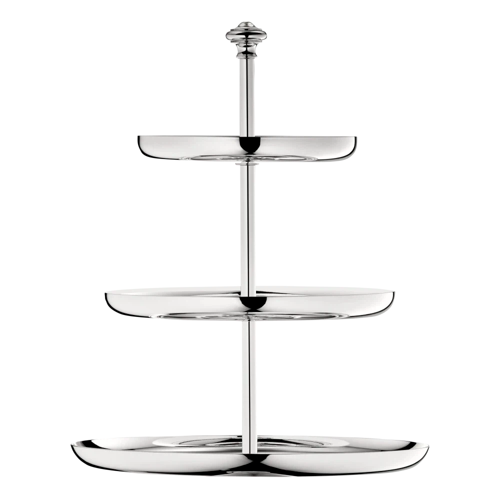 eco-conscious dinner plates for family gatherings-Albi Silver-Plated 3-Tier Dessert Stand