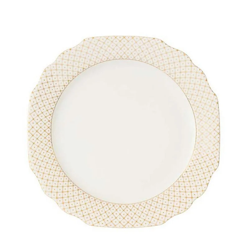 eco-friendly dinnerware for hosting picnics-GOLD GEORGIAN DINNER PLATE 27CM