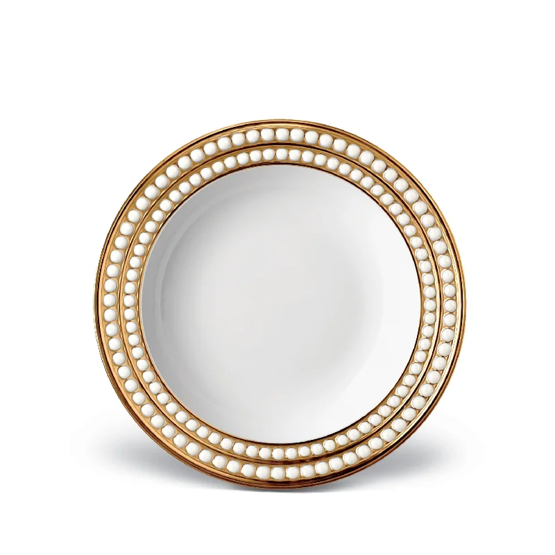 chic dinner plates with intricate patterns-Perlée Soup Plate