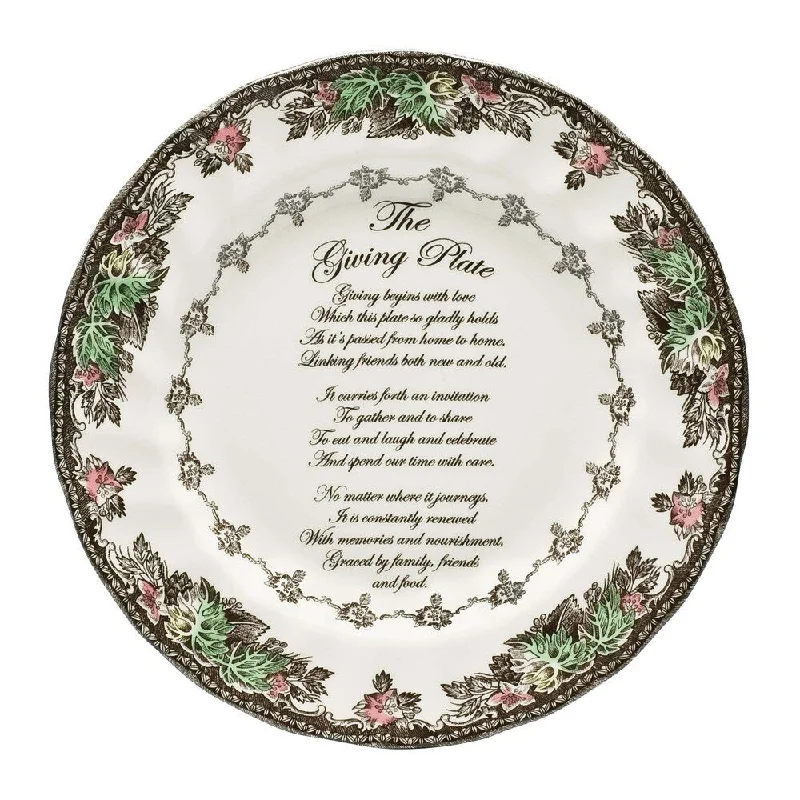 rustic dinnerware for farmhouse-style meals-Friendly Village 10.5-inch Giving Plate