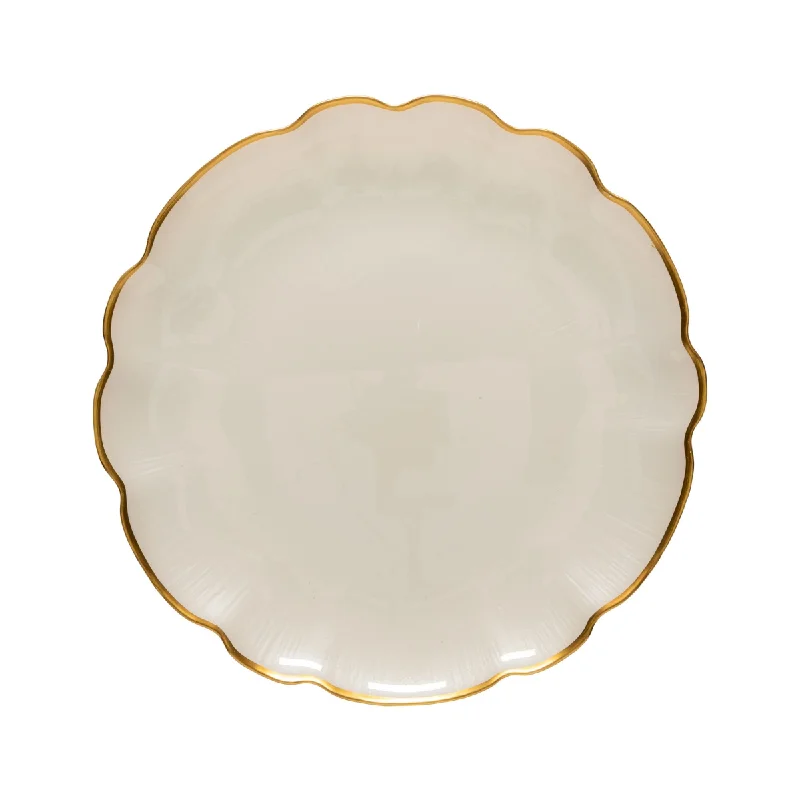 dinnerware set for serving holiday meals-Casafina Francesca Gold Glass Rimmed Salad Plate