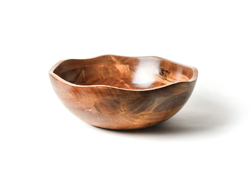 luxury dinnerware for formal events-Fundamental Wood 16in Ruffle Bowl