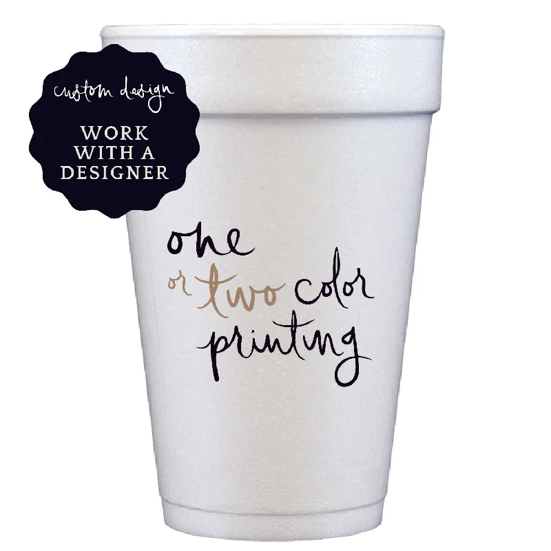 custom coffee cups with designs for weddings-styrofoam cups | custom design | 1-color printing