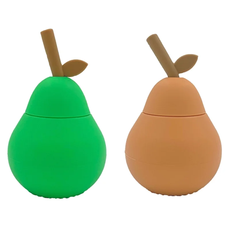 reusable coffee mugs for daily use-OYOY Mini Pear Cup Apricot / Bright Green